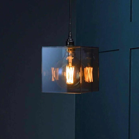 Bramley Bathroom Smoked Globe Pendant Light with modern smoked glass shade and LED bulb.