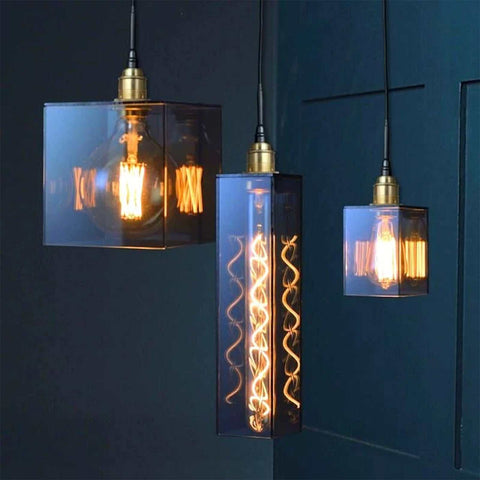 Bramley Bathroom Smoked Globe Pendant Light with smoked glass shade and decorative LED bulb, ideal for modern bathrooms and wet rooms.