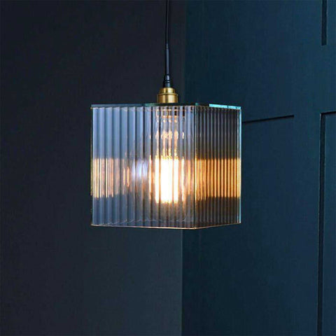 Bramley Bathroom reeded glass globe pendant light with IP44 rating for wet areas, stylish bathroom and kitchen lighting