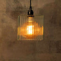Bramley Bathroom Reeded Globe Pendant Light with warm glow and textured glass shade
