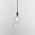 Bathroom pendant light with clear glass shade and adjustable hanging height