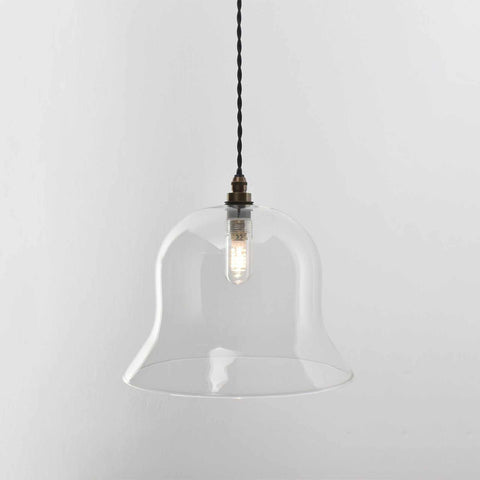 Bodium Bathroom Clear Glass Pendant Light with adjustable flex and IP44 rating.