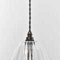 Camber medium ribbed glass shade bathroom pendant light with adjustable flex and warm glow