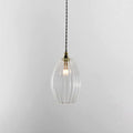 Camber medium ribbed glass shade pendant light with adjustable flex for bathroom lighting