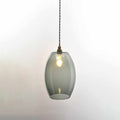 Camber large smoked glass shade bathroom pendant light with adjustable flex and warm glow