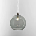 Soho large smoked glass shade bathroom pendant light with round smoked glass and vintage bulb