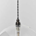 Soho extra large clear glass shade bathroom pendant light with black twisted cord and metal fitting