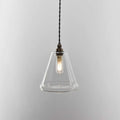 Rye small clear glass pendant light with handblown glass shade for bathroom lighting