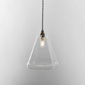 Rye medium clear glass shade pendant light with handcrafted handblown glass design for bathroom lighting