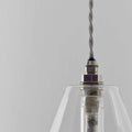 Rye medium clear glass shade bathroom pendant light with handcrafted handblown glass design