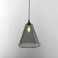 Rye medium smoked glass pendant light with conical shade for modern bathroom lighting