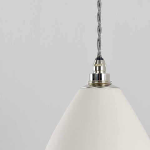 Langton Ceramic Shade bathroom pendant light with handcrafted white ceramic shade and twisted cord design