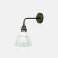 Bo Bathroom Wall dimmable industrial-style wall light with clear teardrop glass shade and waterproof design