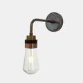 Bo Bathroom Wall light with industrial design, dimmable, waterproof, and clear teardrop glass shade for indoor and outdoor use