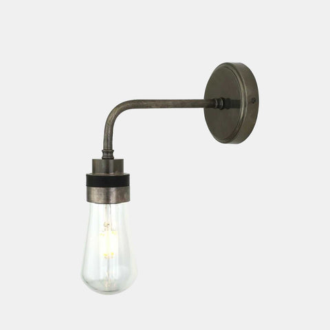 Bo Bathroom Wall light with industrial-style dimmable design, clear teardrop glass shade, and waterproof finish for indoor and outdoor use