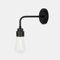 Bo Bathroom Wall industrial-style dimmable black wall light with clear teardrop glass shade and IP65 waterproof rating