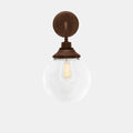 Laguna Bathroom Wall Light with clear glass shade and vintage bulb in a bronze finish, 20cm wall-mounted fixture