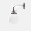 Laguna Bathroom Wall Light with opal glass shade and metal arm, IP44 waterproof, 20cm diameter, designed for bathroom use