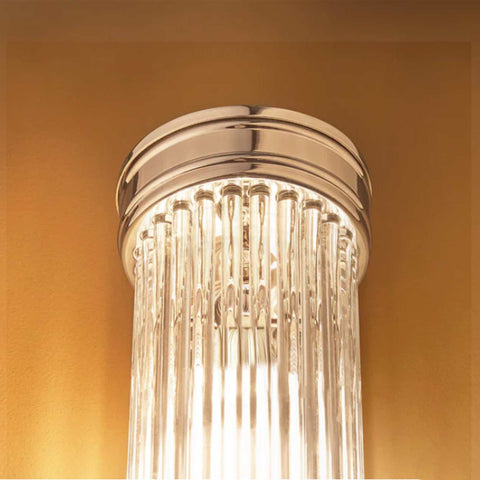 Pooky Long Roddy bathroom wall light with sleek glass rods and warm diffused glow, IP44 rated for bathroom use.