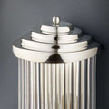 Baby Roddy Bathroom Wall Light with polished silver dome and clear glass rods in Art Deco style