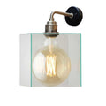 Bramley Bathroom clear globe wall light with glass shade and LED filament bulb, handcrafted UK design, IP44 rated for bathroom use