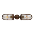 Clayton Bathroom Double Well Wall Light with industrial design and warm glow for indoor use