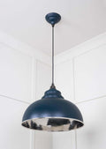 Brampton Hammered Nickel Pendant Light with nickel interior and domed shape for modern industrial home décor
