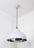 Brampton Hammered Nickel Pendant Light with nickel interior and modern industrial design