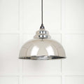 Brampton Hammered Nickel Pendant Lightwith smooth nickel finish and polished steel dome ceiling lamp
