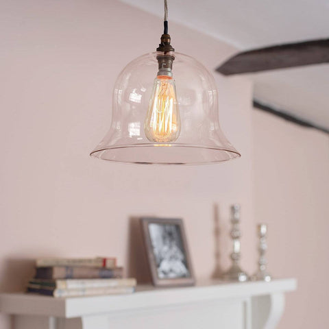 Bodium Clear Glass large pendant light with adjustable clear glass shade for modern home decor