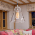 Rye Clear Glass Shade pendant light with hand-blown clear glass for modern elegant lighting
