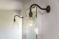 Margate small ribbed glass shade wall light with handcrafted UK design and customizable fittings