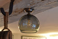 Soho Medium Smoked Glass Shade flush ceiling light with smoked glass globe and handcrafted UK design