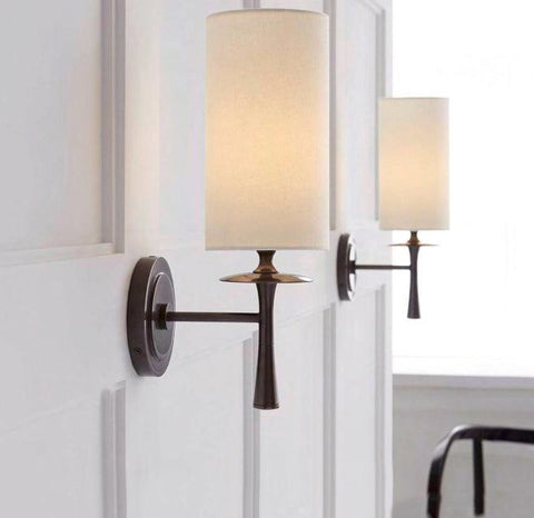 Drunmore Single Sconce Wall Light by Aerin Lauder in Antique Brass