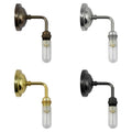 Set of Soho Small Smoked Glass Bathroom Wall Lights in bronze, silver, gold, and black finishes with clear glass shades