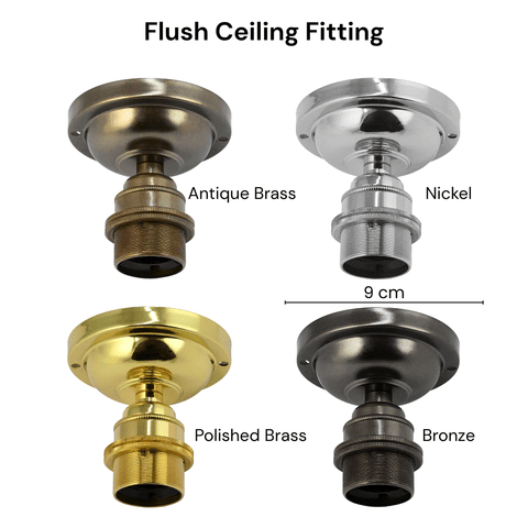 Grosvenor Ribbed Ceramic Shade Flush Ceiling Light with flared ribbed ceramic shade and warm diffused glow