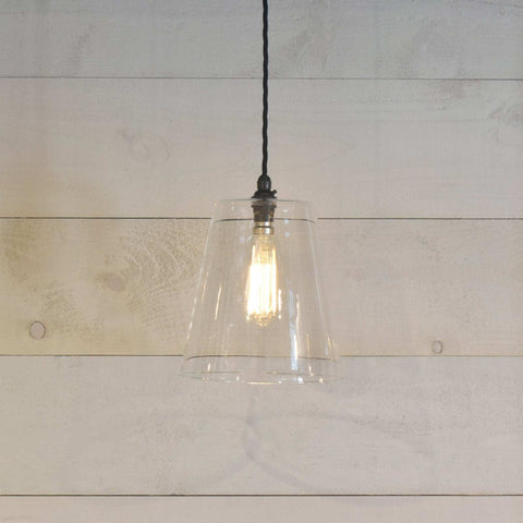 Newbury Large Clear Glass Shade Pendant Light - SECONDS