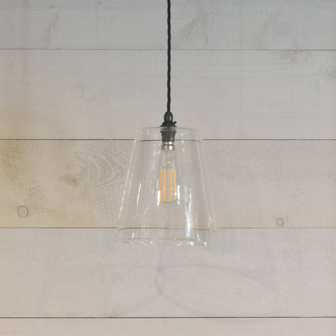 Newbury Large Clear Glass Shade Pendant Light - SECONDS