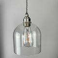 The Bay Small Clear Glass Shade handblown pendant light with clear dome-shaped glass and visible filament bulb