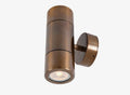 Lana Up Down Brass Outdoor Wall Light in solid brass finish, IP65 rated outdoor wall sconce casting soft up and down light, ideal for porch lighting, garden walls and bathroom use