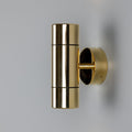 Lana Up Down Brass Outdoor Wall Light in solid brass finish, IP65 rated outdoor wall sconce casting soft up and down light, ideal for porch lighting, garden walls and bathroom use