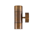 Lana Up Down Brass Outdoor Wall Light in solid brass finish, IP65 rated outdoor wall sconce casting soft up and down light, ideal for porch lighting, garden walls and bathroom use