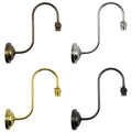 Set of four Hythe small clear glass shade wall light brackets in antique brass, chrome, polished brass, and matte black finishes.