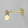 Cambridge Adjustable Brass Picture Light in reeded brass with cylindrical shade for gallery and artwork lighting