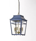 Majorelle Outdoor Pendant Light in blue on a white background