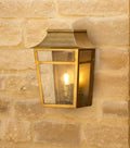 Pooky Majorelle IP44 Outdoor Wall Lantern in brass for exterior and porch lighting
