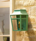 Large brass outdoor wall lantern IP44 for exterior lighting