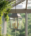 Majorelle Outdoor Pendant Light in grey in an outdoor space