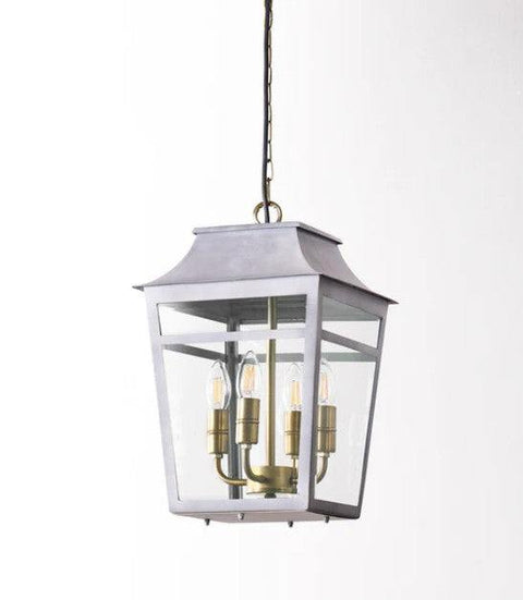 Majorelle Outdoor Pendant Light in grey on a white background