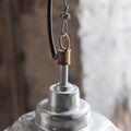 St Ives Mariner Pendant Light with galvanised steel shade and raw brass connector designed for outdoor use